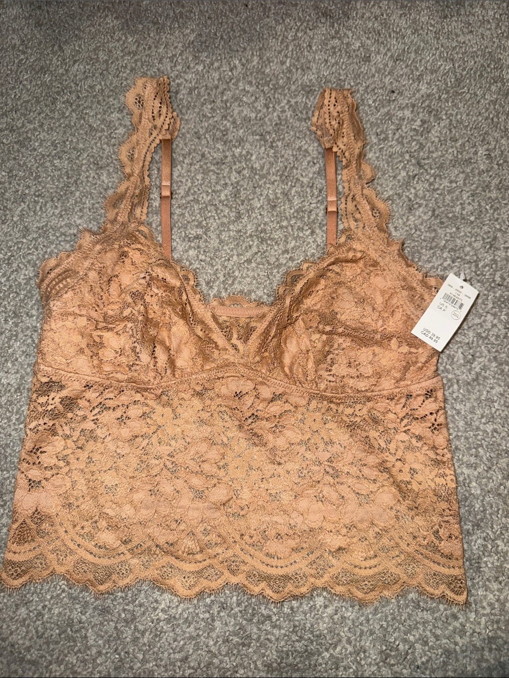 Aerie Lace Bralette in Tan